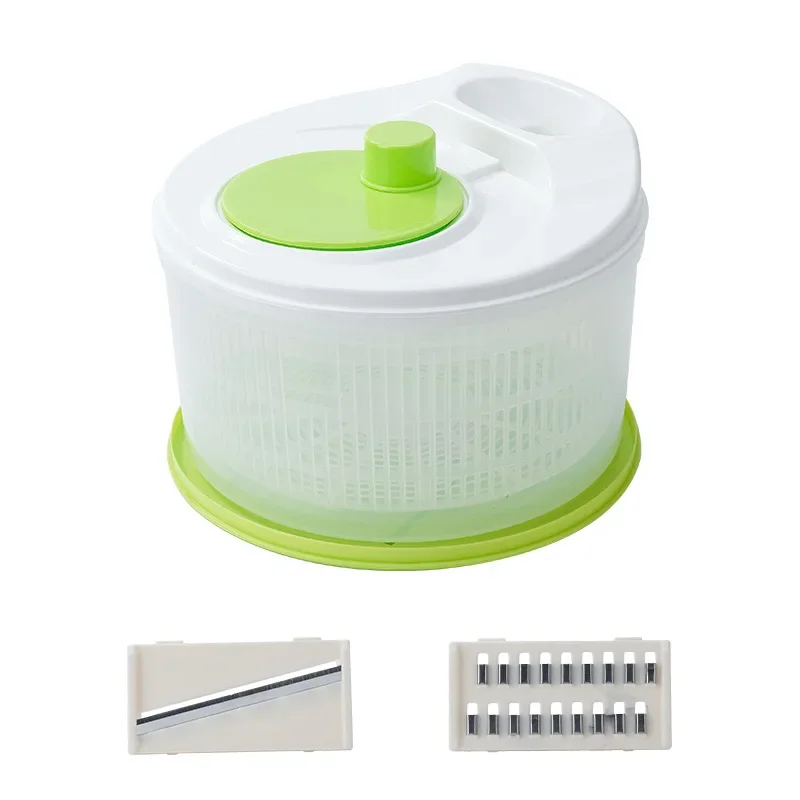 Household Vegetable Dehydrator Creative Manual Water Salad Spinner Fruit Drain Basket Dryer Hand Crank Kitchen Household Gadget