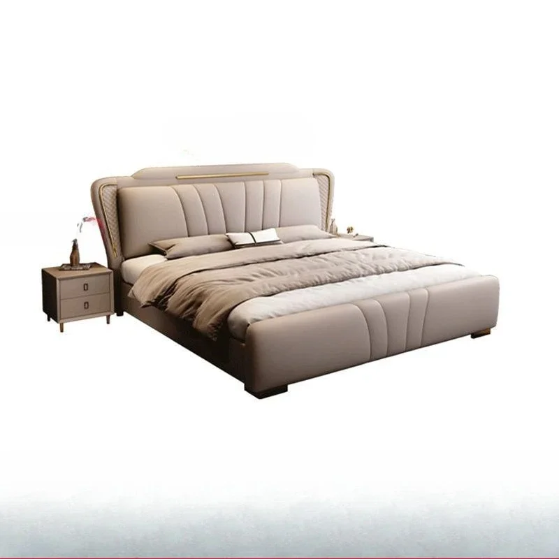 

Italian master bedroom queen, double, leather deluxe, double bed