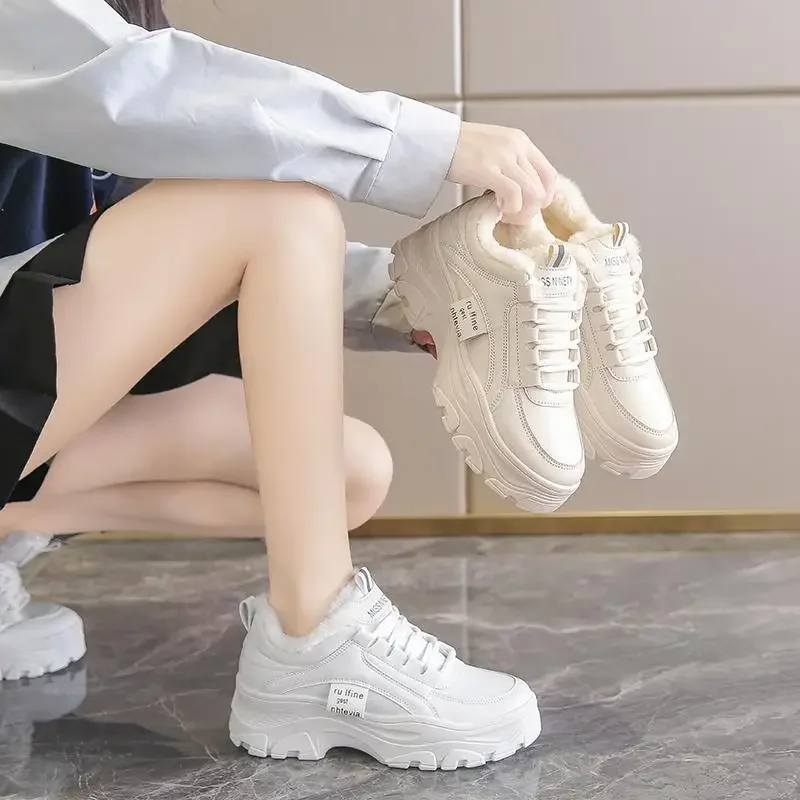 المرأة الشتاء سميكة الصوف مبطن أحذية قطنية المضادة للانزلاق عالية الكعب أحذية رياضية كاجوال شمال الصين حذاء رياضي قطني كبير #2