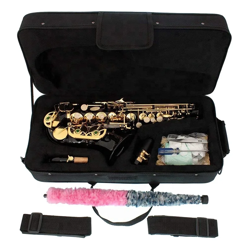 Professional Soprano Saxophone JYSS100PC BB Tone Brass Curve Bell Foldable Adjustable Woodwind With Waterproof Case Sale