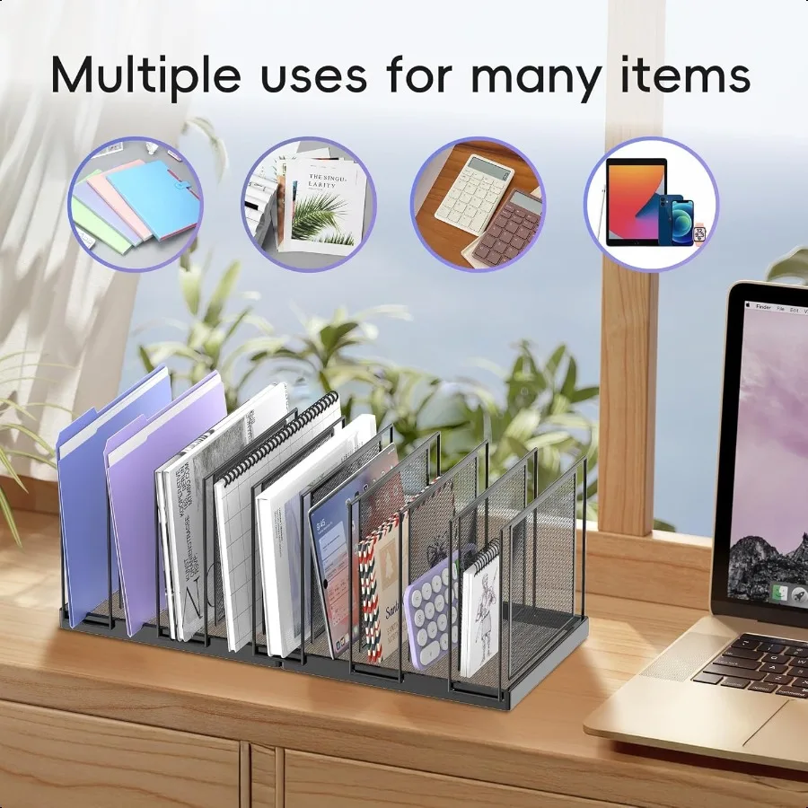 9-секционный настольный органайзер для файлов, вертикальный держатель для файлов, сетчатая настольная папка для файлов, металлический органайзер для файлов, подставка для офиса, дома, класса