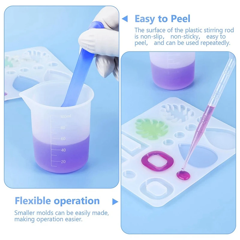 Silicone Measuring Cups For Resin, Resin Supplies With 600ML&250ML+ 100ML Silicone Cups, Resin Mixing Cups