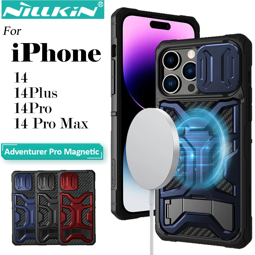 Nillkin for 14 Pro Max 14 Pro 14 Plus Adventurer Pro Magnetic Case Outdoor Sports TPU + PC Protection Holder Back Cover