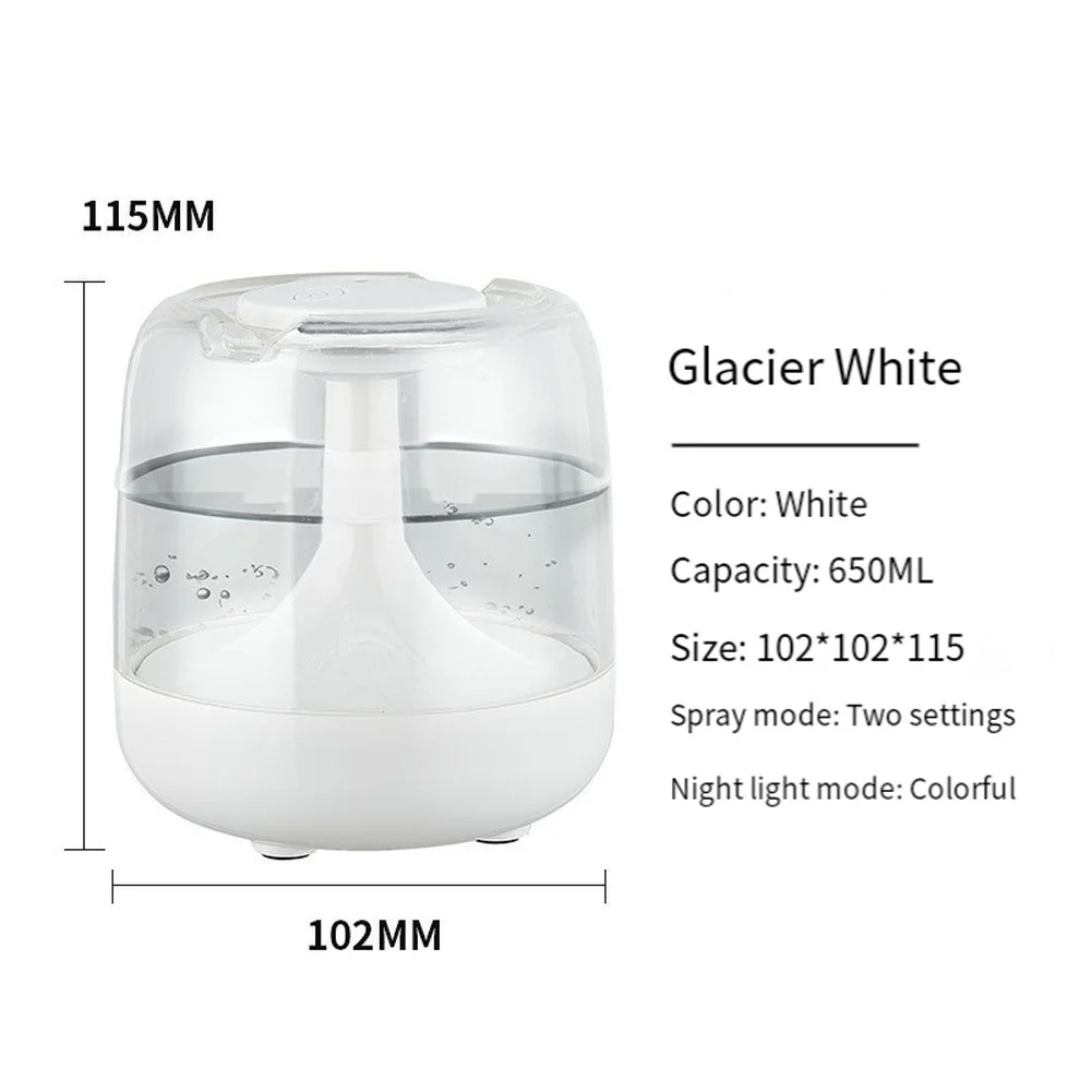 مرطب عطري USB هادئ 650 مل مع ضوء LED ملون ومؤقت مصمم للاستخدام المكتبي للحفاظ على هواء مريح