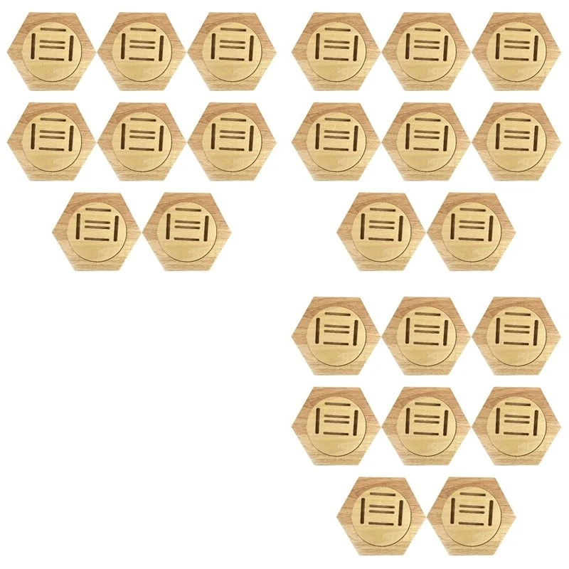 Simple Wooden Medal Rack Hexagonal Wall Medal Rack Decorative Wall Mount Bedroom And Living Room Medal Storage Rack 24PC
