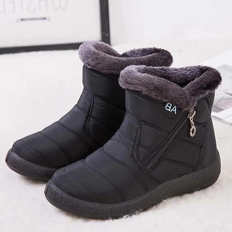

Winter Warm Fluffy Snow Boots Women Fashion Side Zipper Design Ankle Boots Light Non-slip Comfortable Women Shoes Botas Mujer