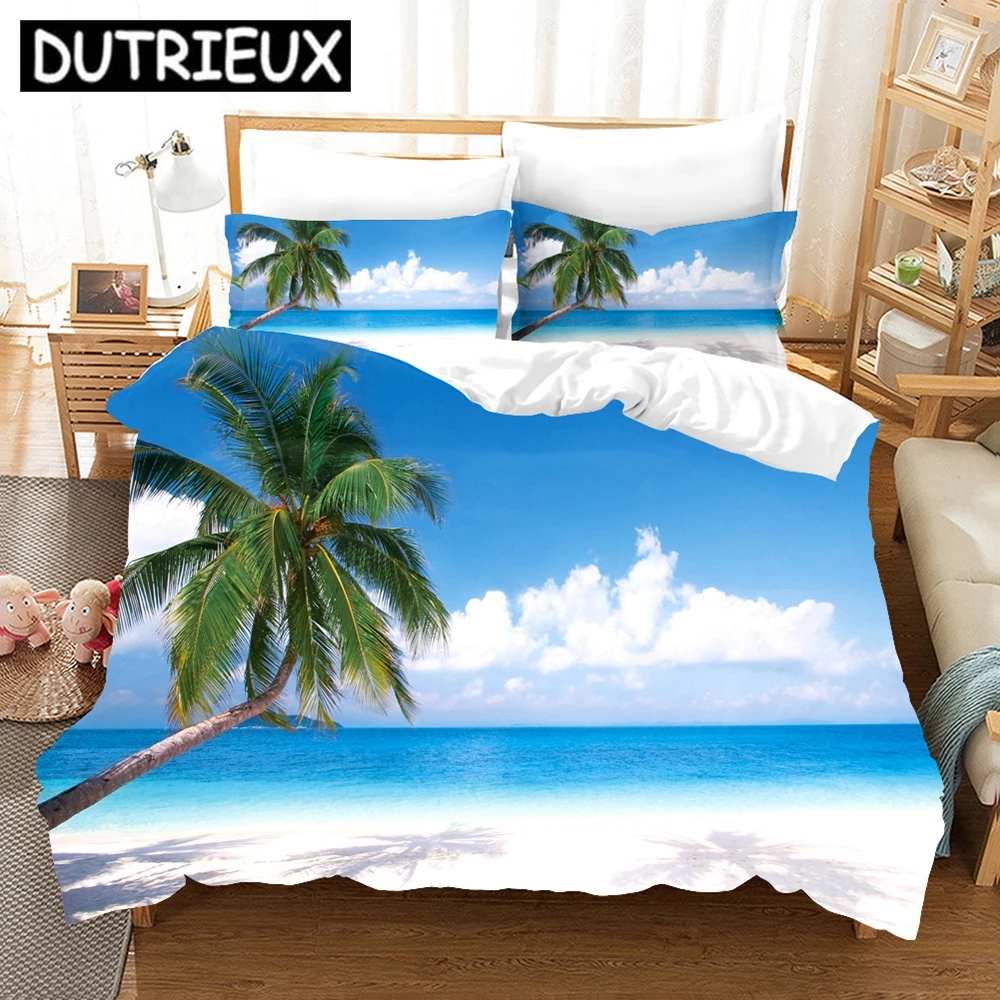 

3D Summer Scenery Bedding Sets Duvet Cover Set With Pillowcase Twin Full Queen King Bedclothes Bed Linen