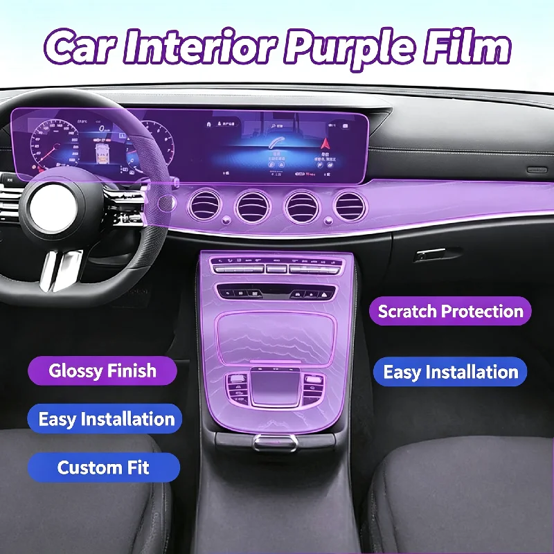 For 19-22 Mercedes-Benz E-Class center console gear shifter interior trim car modification special transparent protective film