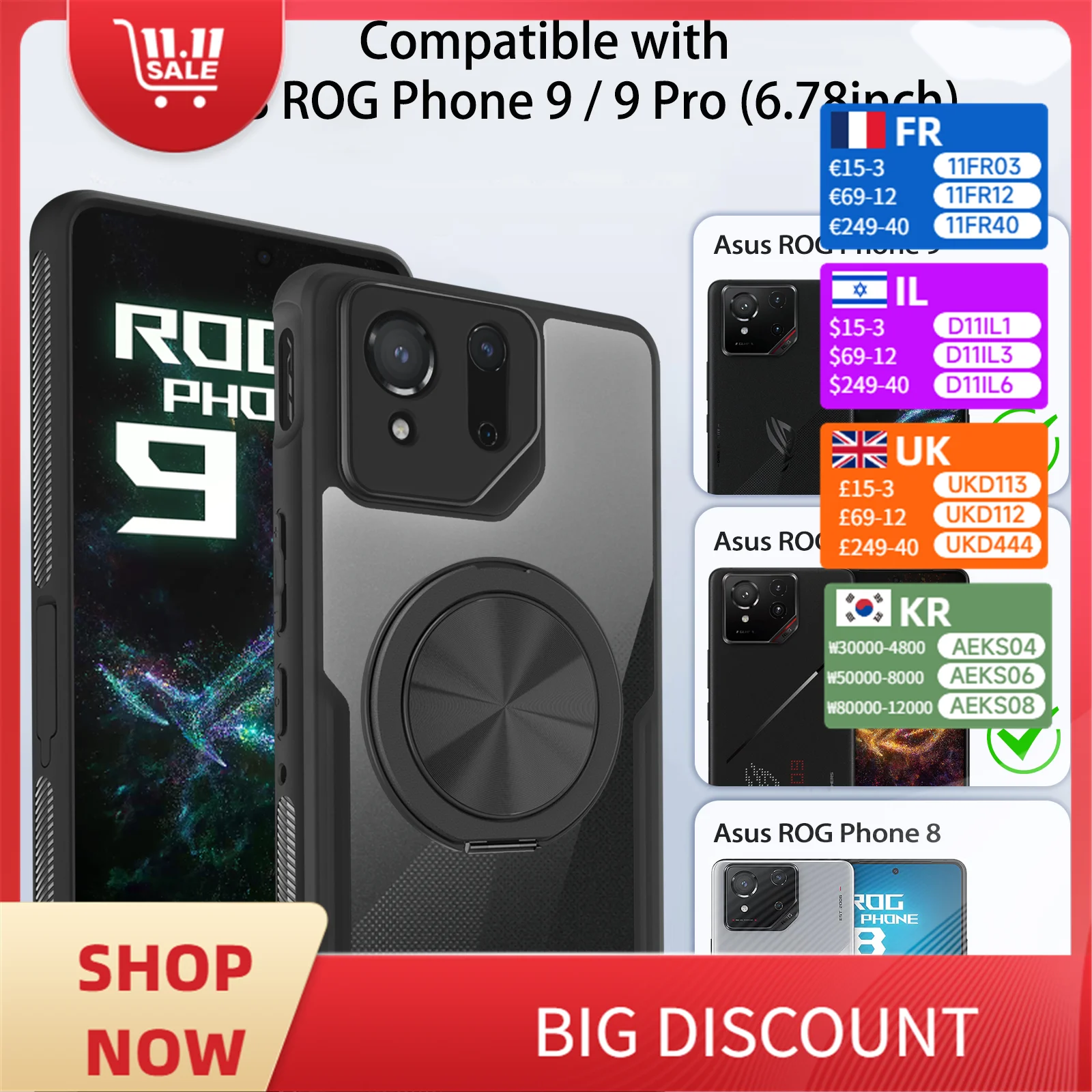 

Чехол для телефона ASUS ROG 9, подушка безопасности, противоударный ПК + рамка из ТПУ, прозрачный устойчивый к царапинам чехол с приподнятой защитой для объектива и царапин