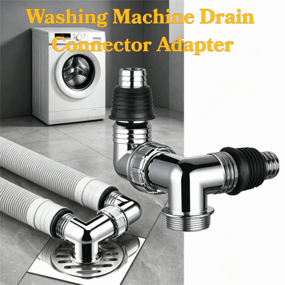 Plastic Washing Machine Drain Cover Three-Way 2-In-1 Drain Connector Adapter Odor-Proof Overflow-Proof Water Outlet Cover