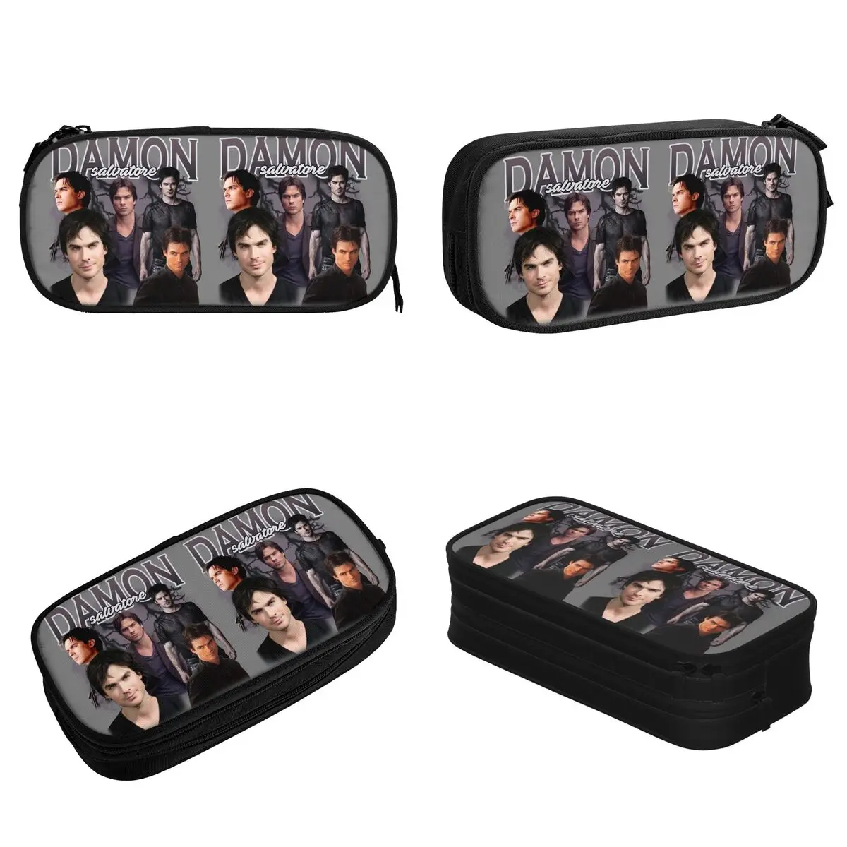 Classic Damon Salvatore Pencil Case The Vampire Diaries Ian Somerhalder Tv Series Pencil Box Pen for Large Storage Bags Supplies