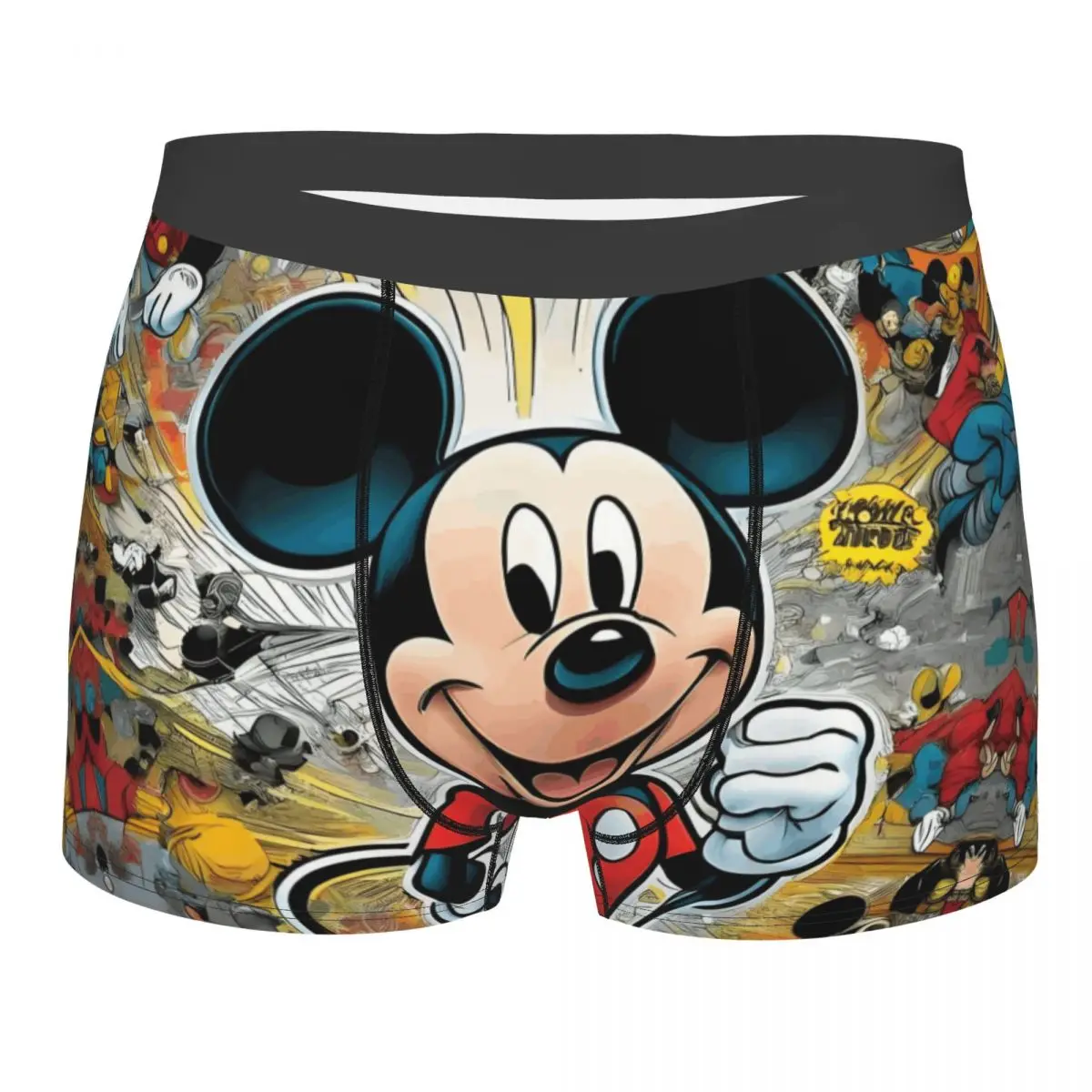 مخصص الذكور مضحك ميكي ماوس الملابس الداخلية أزياء الكرتون لطيف طباعة الرسوم المتحركة الملاكم ملخصات لينة السراويل سراويل داخلية