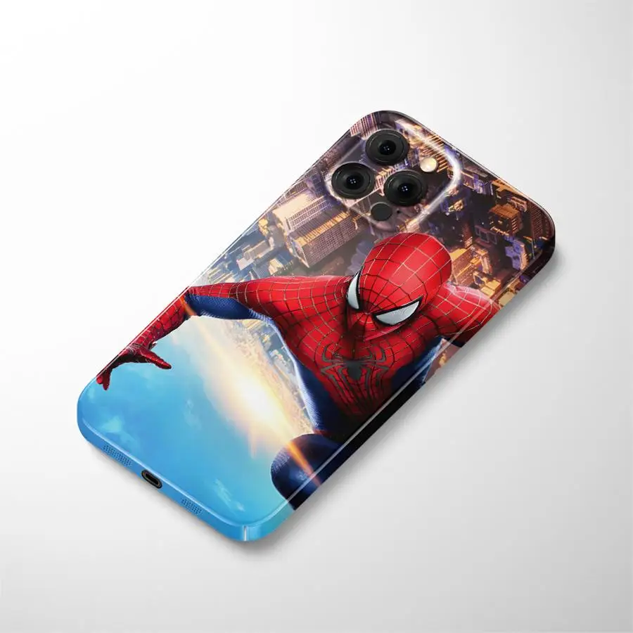 Marvel Spiderman Escalada Funda rígida para teléfono para iPhone 13 15 Plus 14 XR 16 Pro Max X 12 11