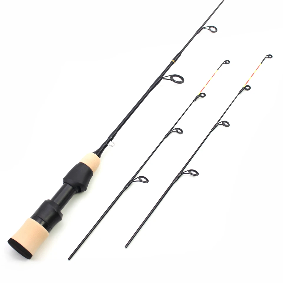 NEW Ultra Short Portable 55cm Winter Ice Fishing Rods 3 Tips Spinning Rod Carbon  Fiber Ice Pole Ultra-light Carp Fishing Pesca