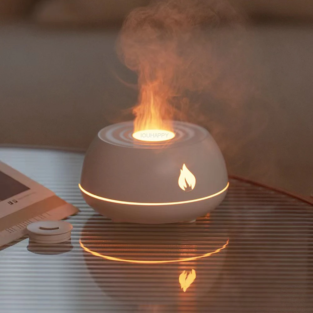 

New USB Aroma Diffuser Humidifier Sprayer Portable Home Appliance 130ml Electric Humidifier Led Essential Oil Flame Lamp Difusor