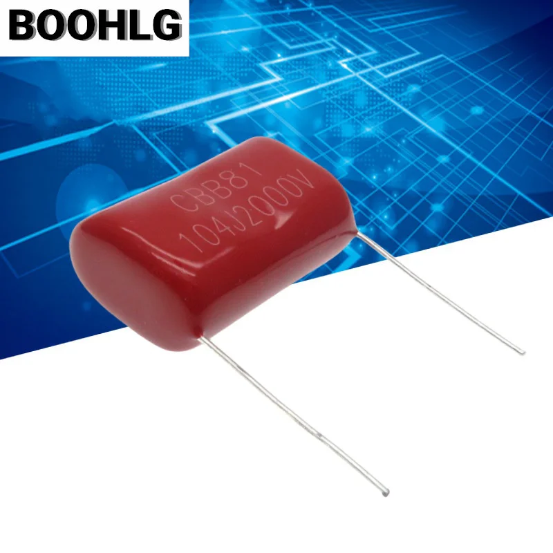 5PCS 2000V 104J 0.1uF 2000V 2KV 104J CBB 104 100NF 2000V CBB81 Polypropylene Film Capacitor Pitch 27mm