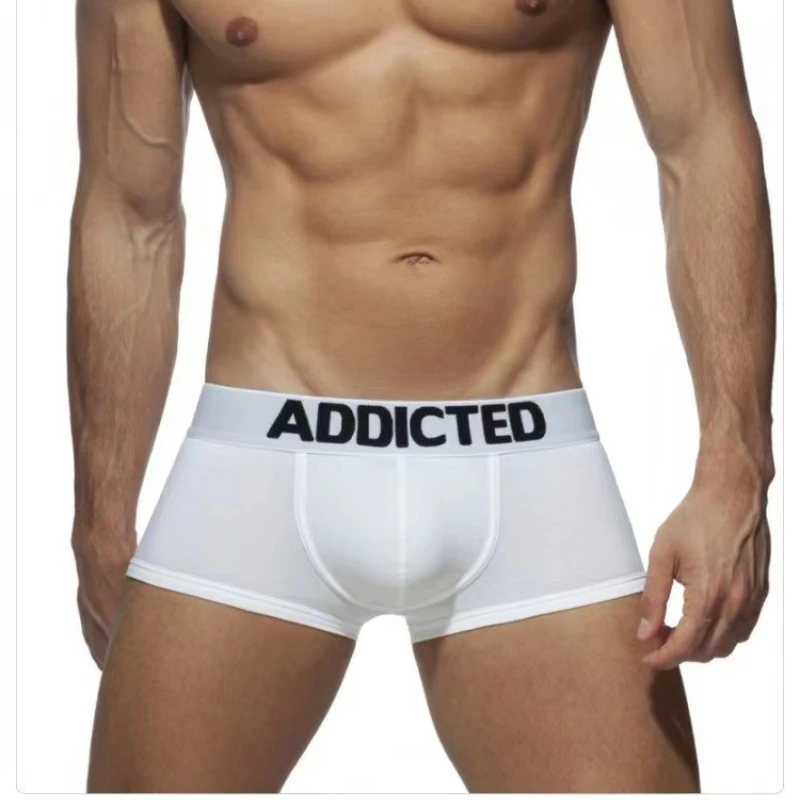 

Addicted Men's Cotton Boxer Breathable Comfortable Underwear Thin Fashion Briefs Solid Color Shorts Underpants For Male