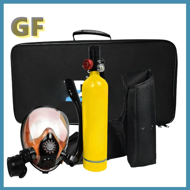 

1L Diving Scuba Tank Oxygen Tank Snorkeling Portable Lung for Under 15-25 Minutes Scuba Diving Mask Combination