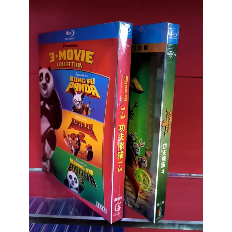 Kung Fu Panda 1 to 4 BD Blu-ray Discs Brand New Unopened Physical Pictures Four Discs Packed With 7