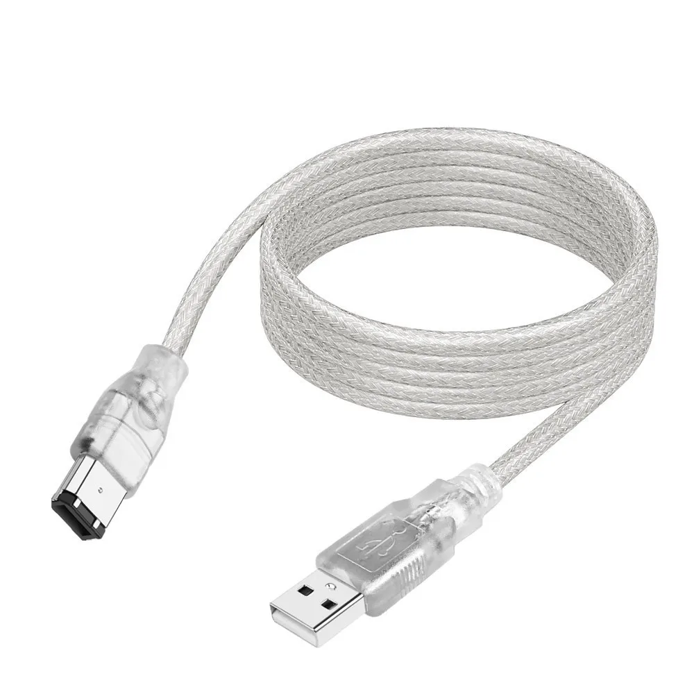 Firewire إلى كابل محول USB Firewire IEEE 1394 6 Pin ذكر إلى USB 2.0 كابل محول ذكر للطابعة الماسح الضوئي Digita