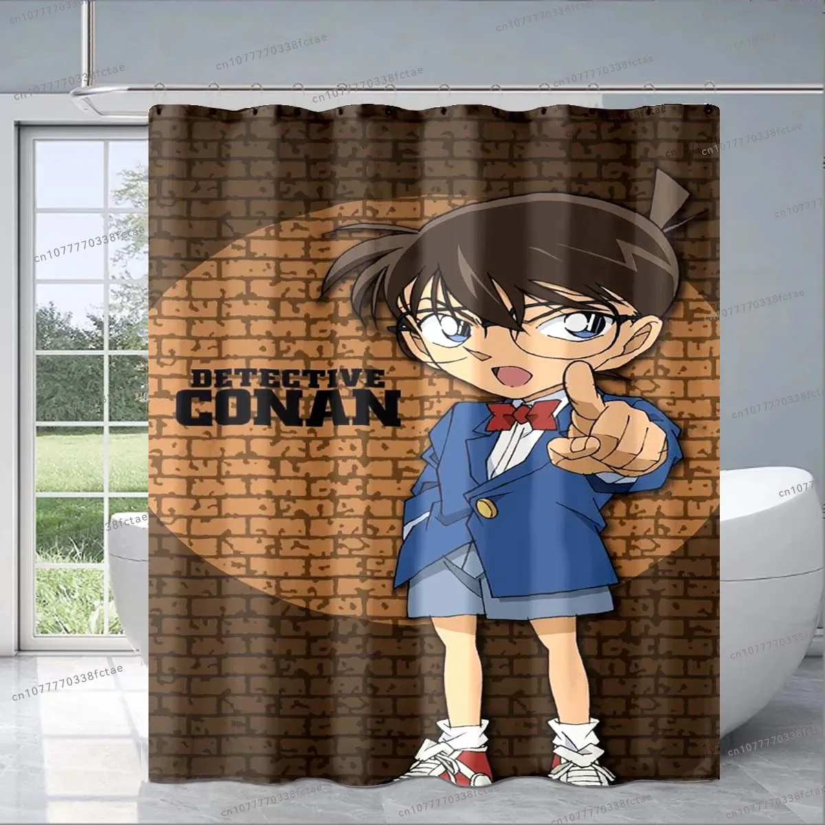 Cartoon Detective Conan Shower Curtain Japanese Classic Anime Bathroom Decoration Shower Curtain Adult Bathroom Shower Curtain