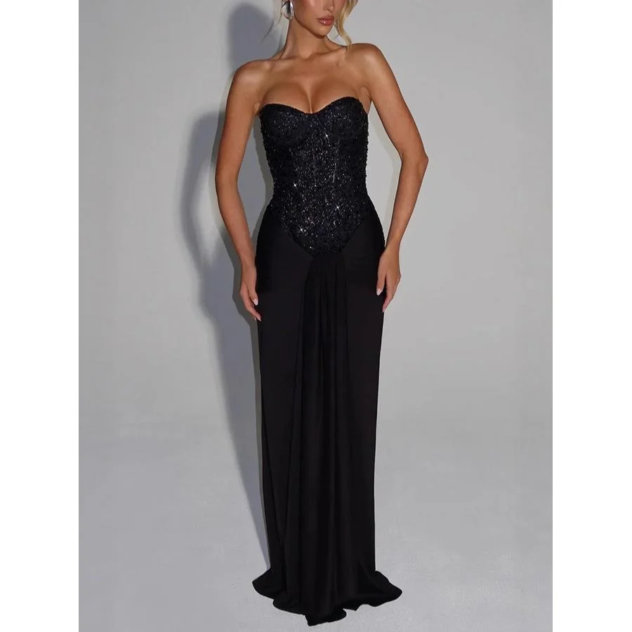 

Sexy Pure Color High Waist Strapl Wrap Dr Women's Independent Station Clothing High Waist Tie Dye Bodycon Dr