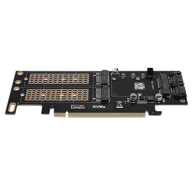 M.2 NVMe SSD NGFF إلى PCIE X16 محول ، مفتاح M B ، MSATA PCI توسيع SATA ، رافع محول 3 في 1 ، أسود