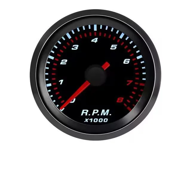 2 Inch 52mm 12V Tachometer Gauge with LED Backlight for 1-8 Cylinder Engine RPM Display and Performance Tuning