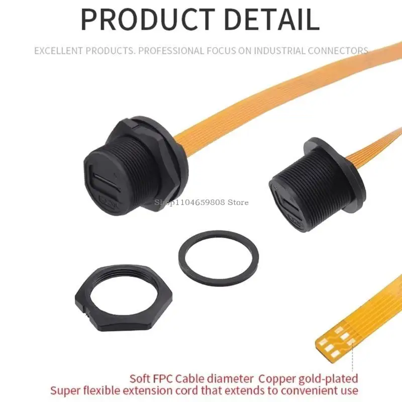 SDTF Card Adapter Cable Theaded Waterproof Plug Socket IP67 Connector SDTF Memory Card Socket Data Flexible Cable