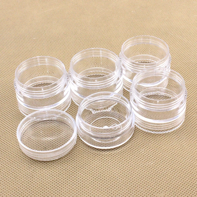 5 in 1 Klar Kunststoff Perle Lagerung Behälter Organisatoren Box Topf Gläser mit Schraube Deckel für Perlen, Schmuck, nagel Kunst, Kosmetik