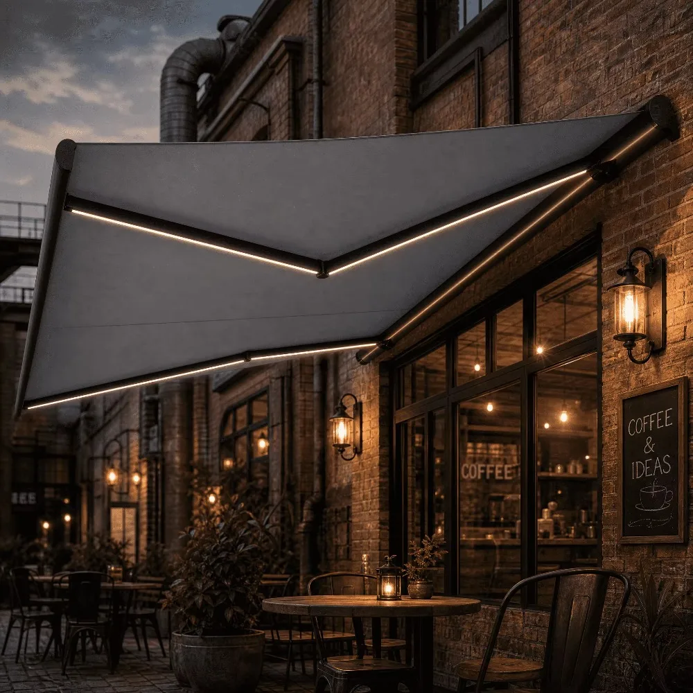 Family Daily Use Convenient Operated Aluminum Wholesale Household Retractable Awning Aluminum Outdoor Shade For Patio Garden