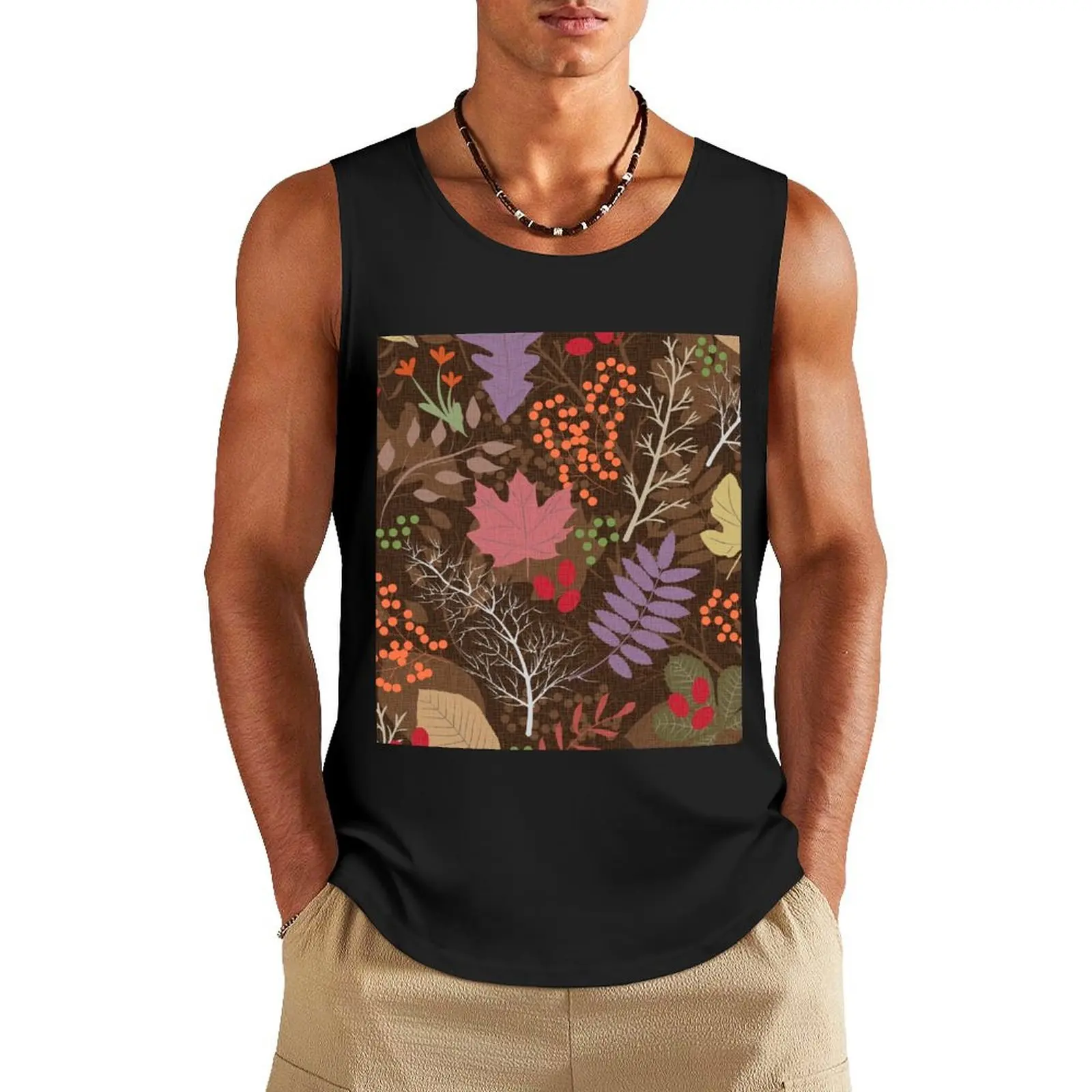 

Autumn Leaves Tank Top sleeveless man shirts gym shirt man sleeveless vest men