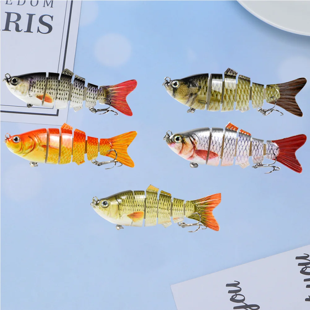 

5 Pcs Knotty Fish Bait Fishing Novelties 2023 Pike Lure Baits Shape Lures Split-fish Simulation Sections Submerged