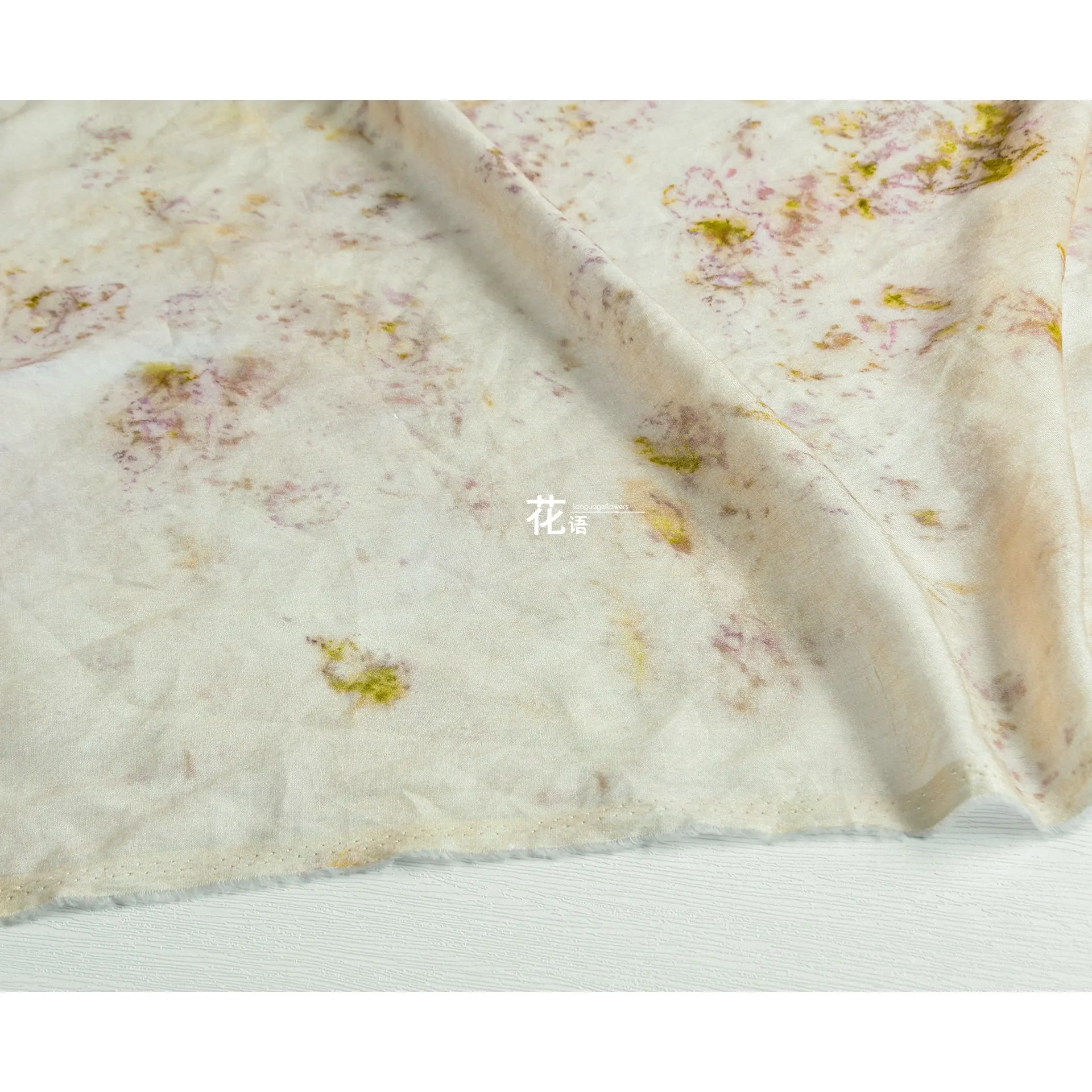 Botanical Dyed Gauze Designer Fabric Cotton Linen Blend Soft Semi Sheer Textile for Custom Apparel and Creative Projects