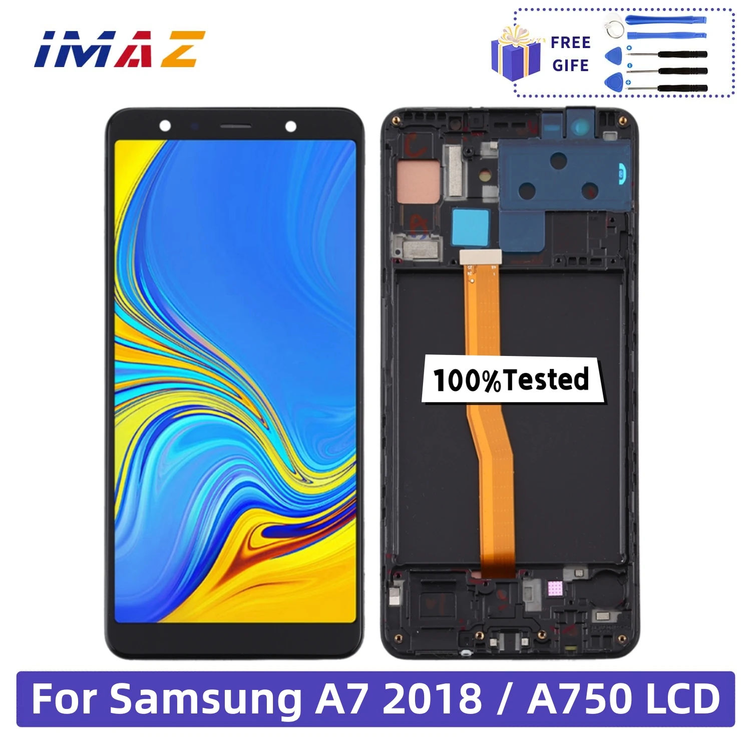 

AAAAA+ Quality A750 LCD For Samsung Galaxy A7 2018 LCD SM-A750F A750F A750 Display With Frame Touch Screen Digitizer Replacement