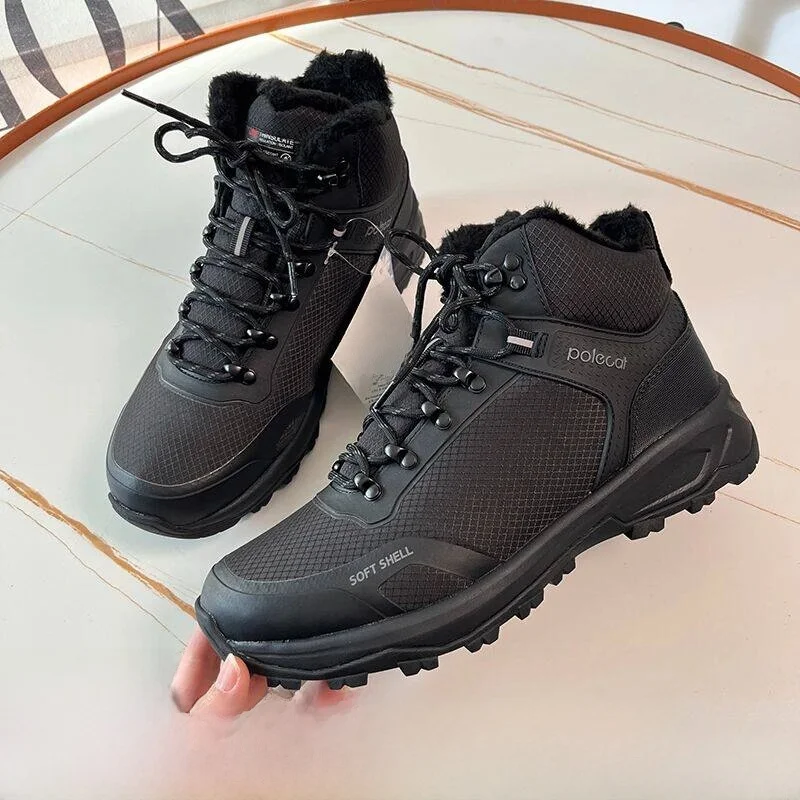 

Outdoor Tactical Boots Men's Hiking Work Boots Fleece Warm Anti-slip Shock Absorption Casual Short Boots