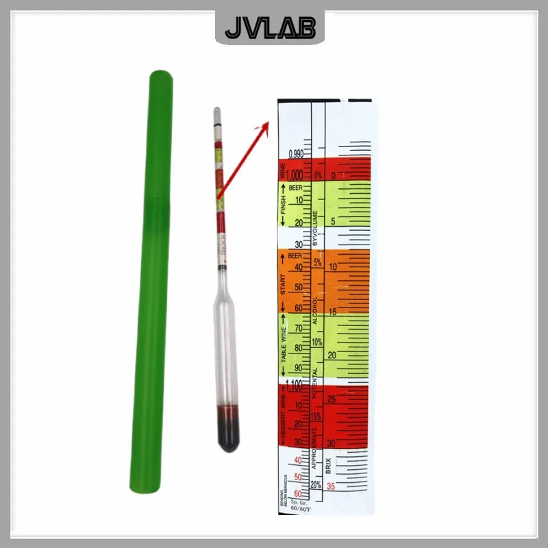 Sugar Beer Malt Juice Densimeter 0.990-1.160 Brix Hydrometer Sugar Density Measurement 3 in 1 Triple Scale Saccharimeter 5 PCS