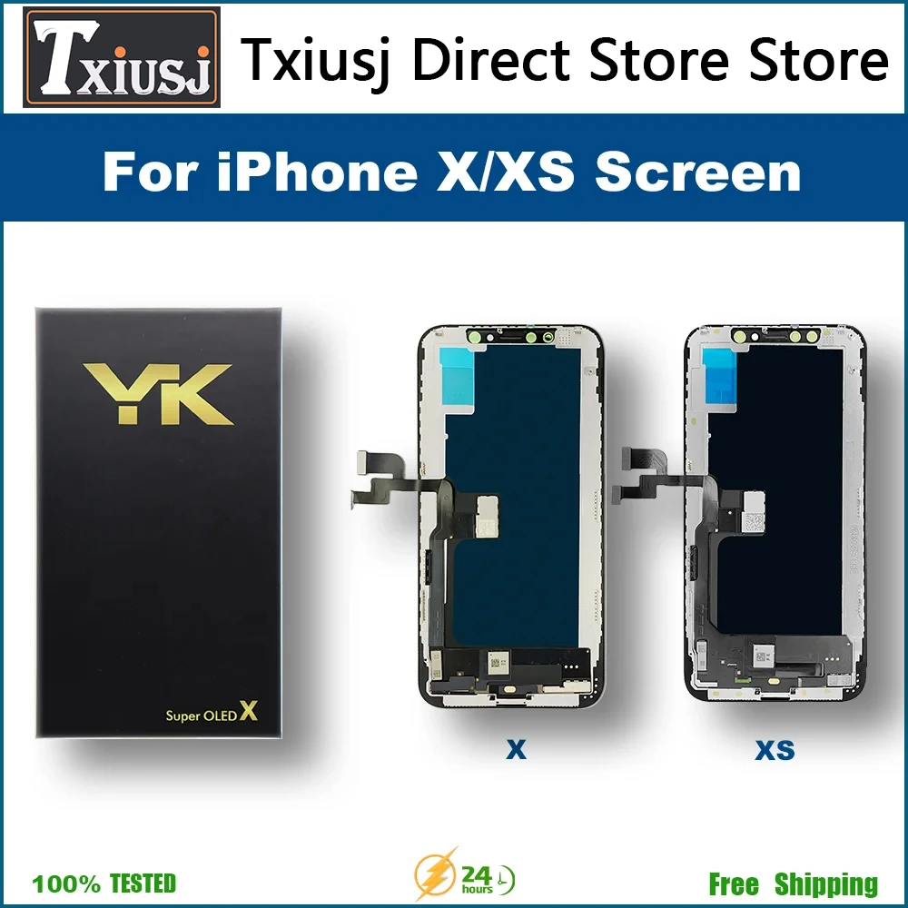 Pantalla Super OLED YK For iphone x xs 11 Full HD Retina LCD For iphone 12 13 14 COF Display Solves No-genuine screen pop-up