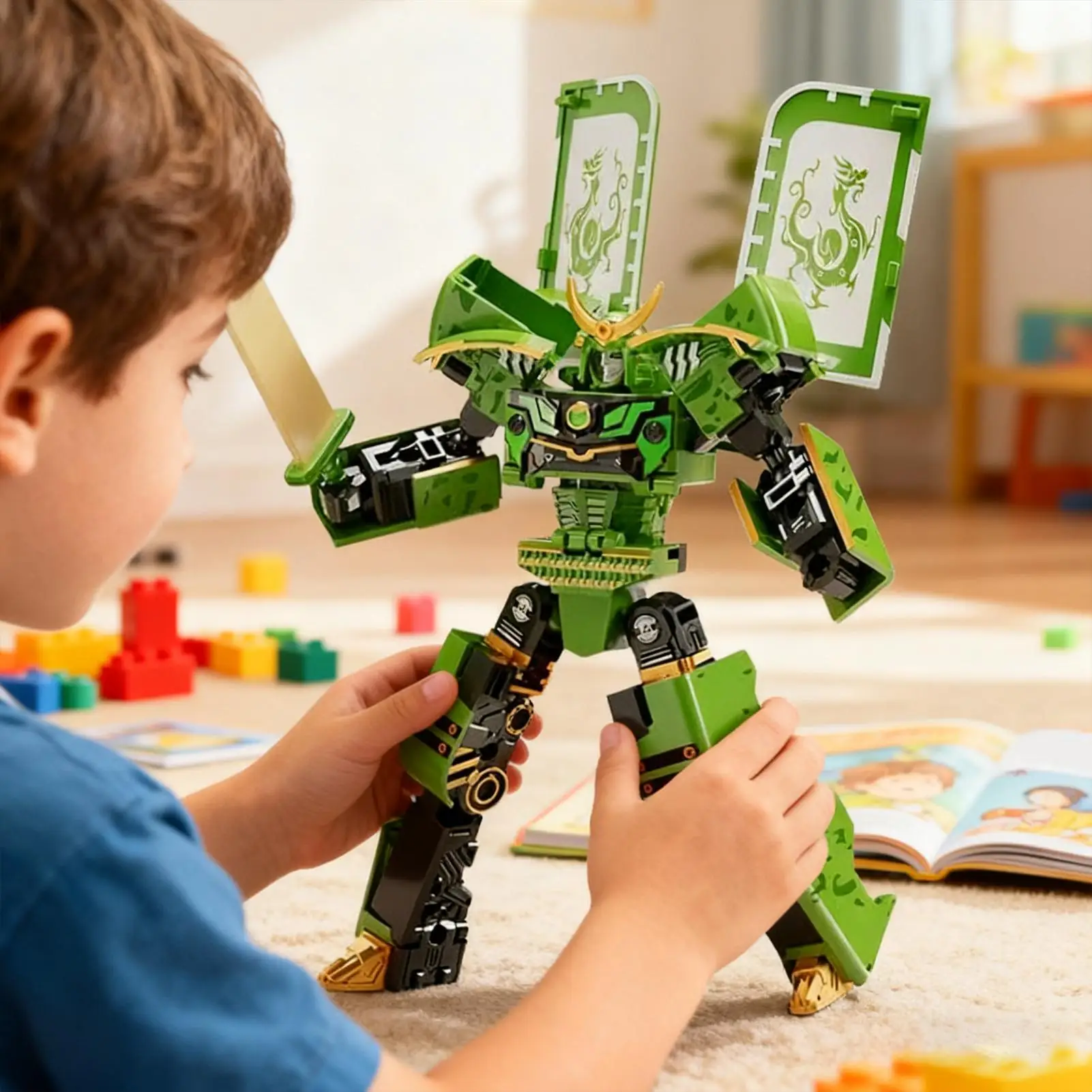 2-in-1 アイスクリーム変形ロボット、イメージジャー、メカ、クリエイティブ戦士モデル、変形教育玩具、子供向けギフト