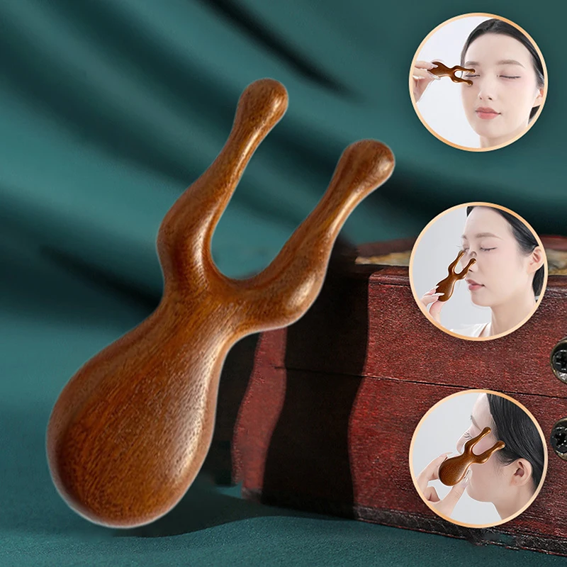 Drewniany grzebień do masażu twarzy Meridian Masażer do oczu Nos Ucho Szyja Promuje krążenie krwi Punkt spustowy Gua Sha Board