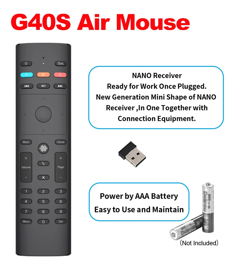 Nowy G40S Air Mouse 2.4G bezprzewodowy 33 pilot z klawiszami głos sterowania żyroskopem uczenia IR sterowania dla Android smart Tv opakowanie pc