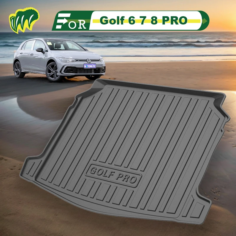 

For VW Golf 6 7 8 PRO 17 18 21 22 2010-2023 Custom Fit Car Trunk Mat All Season Cargo Mat 3D Shaped Laser Measured Trunk Liners