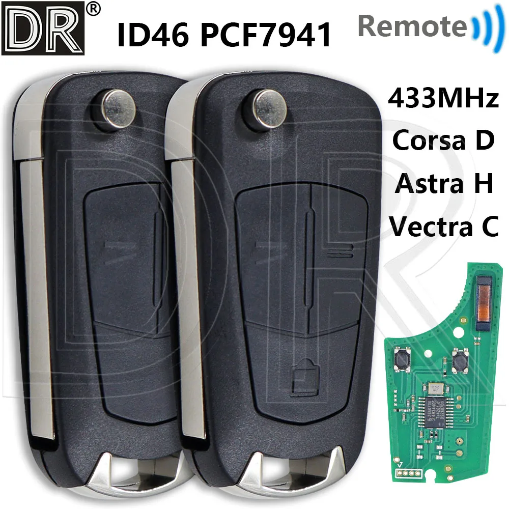 

Great ID46 PCF7941Chip 433MHz Car Remote Control Key For Opel Corsa D G4 Astra H Zafira B Holden Vectra C Meriva D Vauxhall
