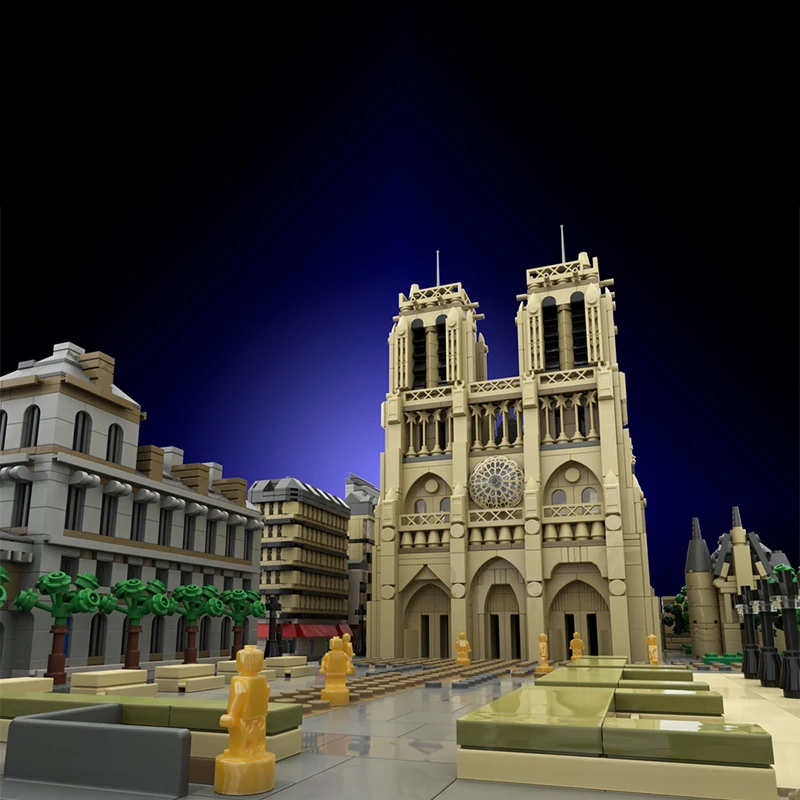 4880 PCS MOC Famous City Street Views Modular Grand Cathedral Building Blocks Diy Assembly Children Adults Toys Birthday Gifts