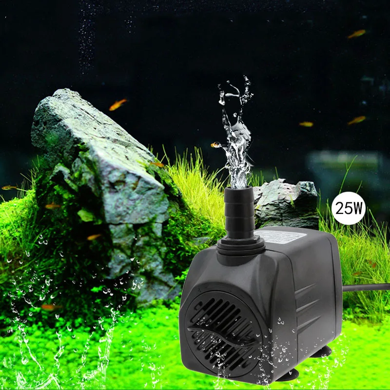 25W Ultra Quiet Water Pump 110V 220V Submersible Aquarium filter pump multi-function fountain circulation fish tank water pumps