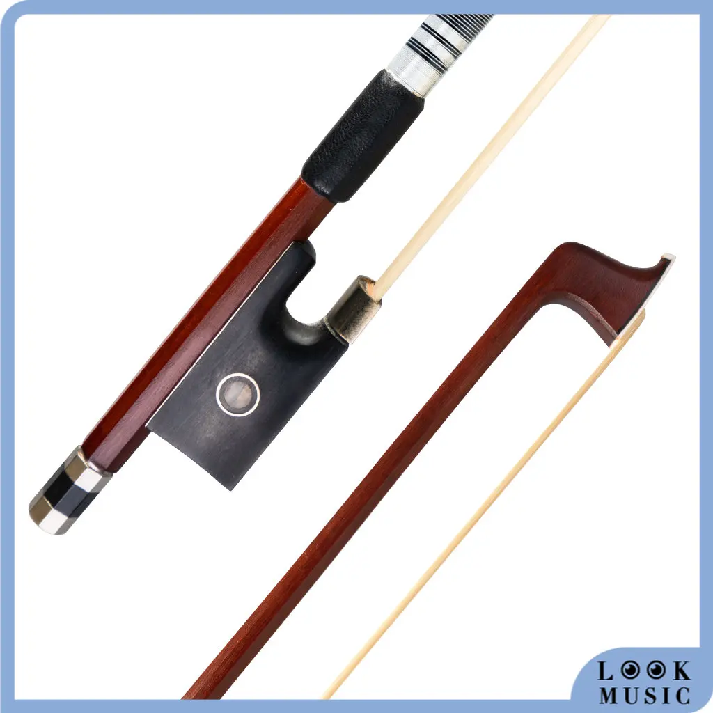 

LOOK Brazilwood Violin Bow 4/4 with Ebony Frog Octagonal Mount Well Balanced Light Weight Real Mongolian Horse Hair