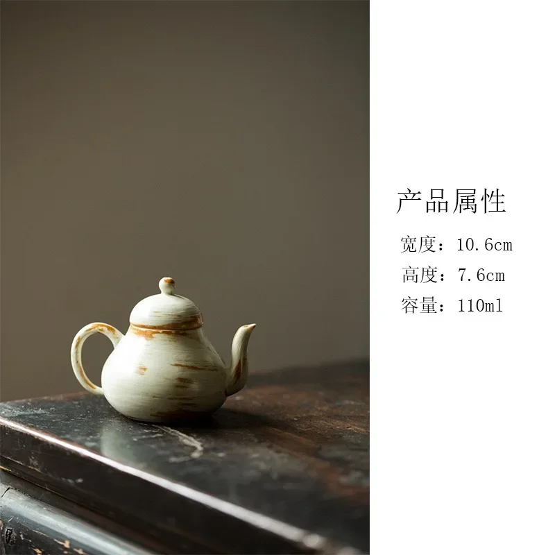 Pink Japanese Handmade Teapot Household Retro Wabi-sabi Ceramic Teapot with Filter Hole Tea Set Brewing Teapot Craft Ornaments