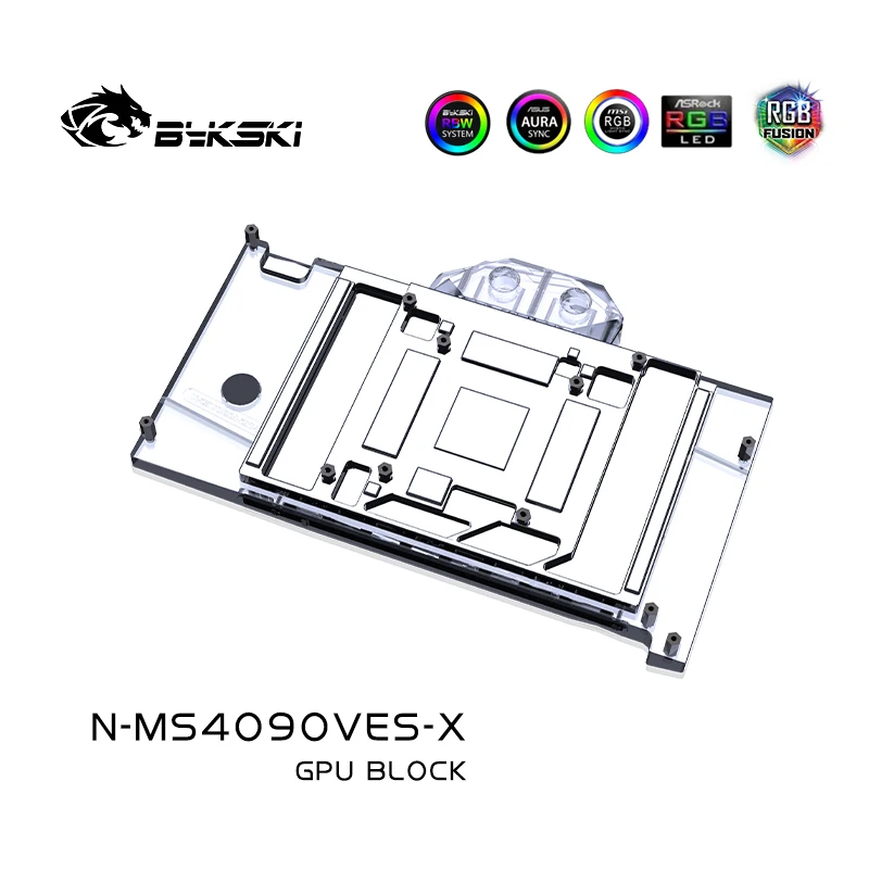 Imagem -04 - Bykski-refrigerador de Água da Placa Gráfica Bloco do Gpu Msi Rtx 4090 Ventus 3x 3x 24g oc 5v 3pin Argb Sync N-ms4090ves-x