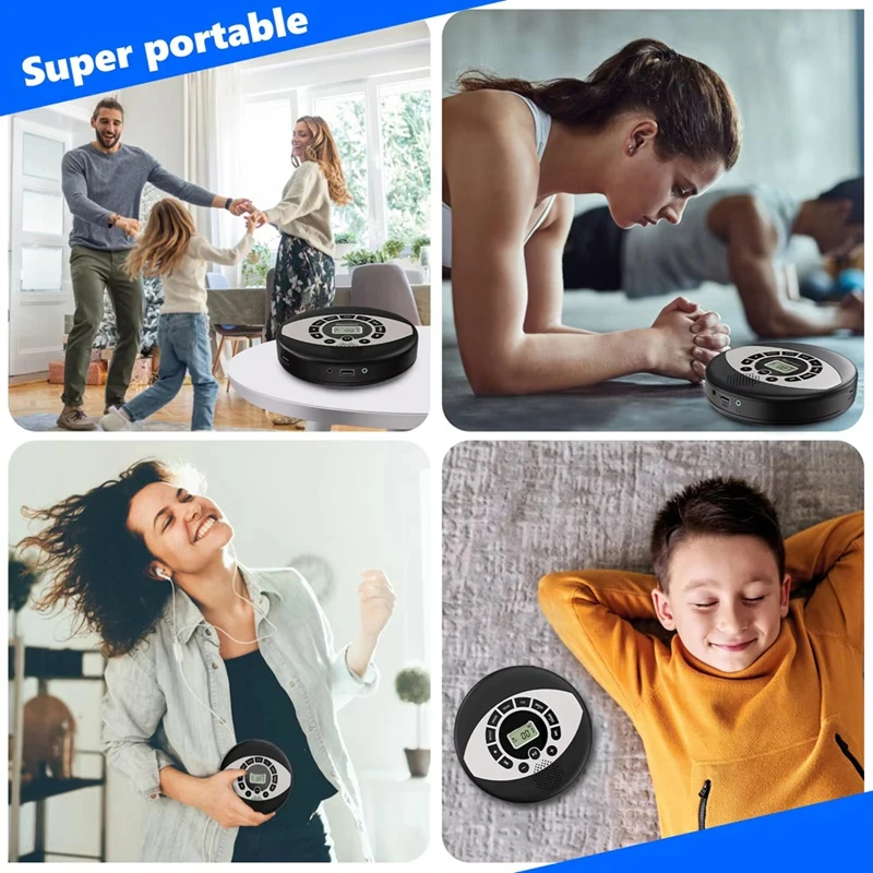 

Discman Rechargeable Cd Player with Speaker Portable Cd Player with USB,Anti-Skip Protection,Earbuds Included,Cd Player-A86Z