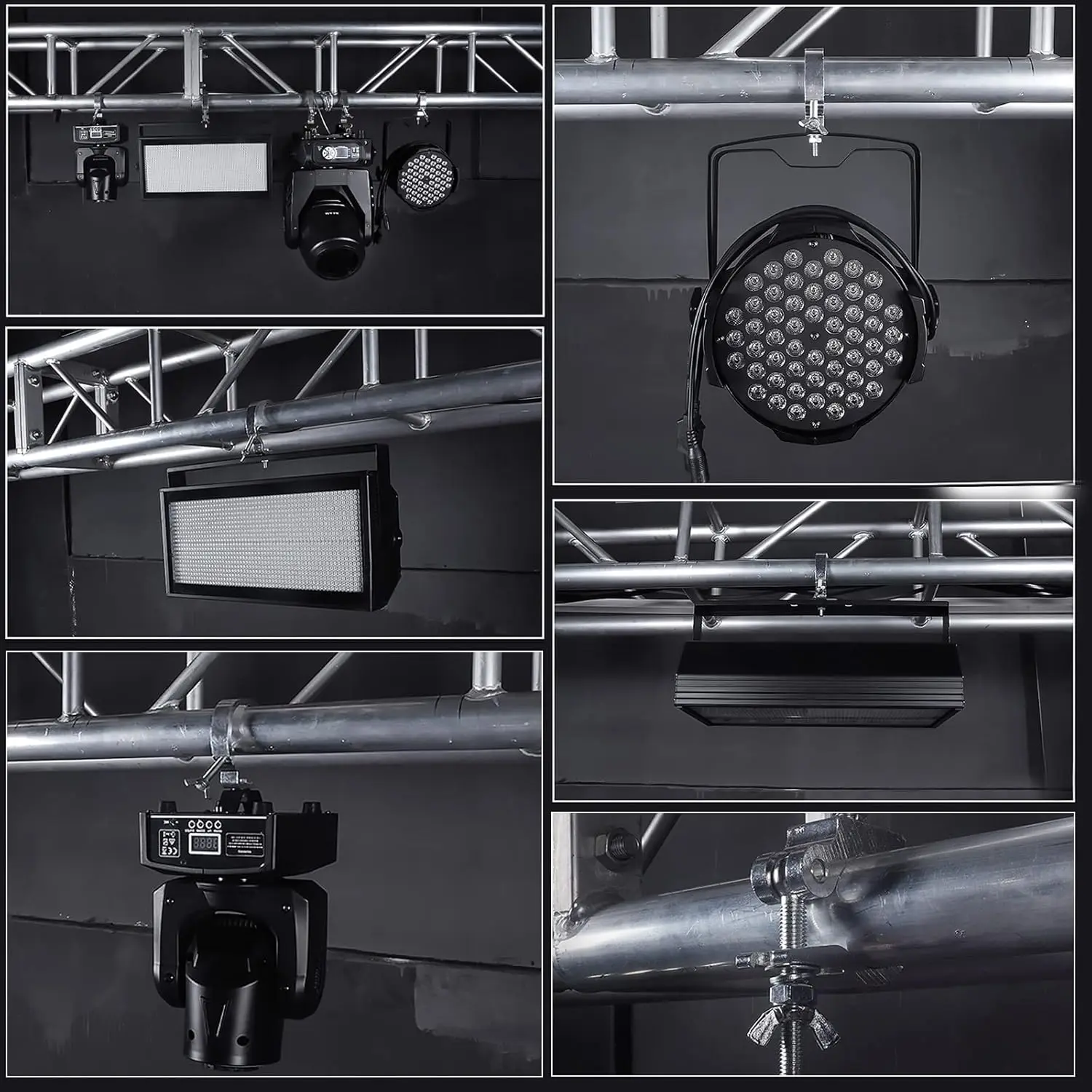 Imagem -06 - Ganchos de Alumínio para Luzes de Palco 20 Unidades Luzes de Palco Feixe Par Ganchos de Luz Braçadeira de Suspensão Equipamento Profissional de Discoteca dj